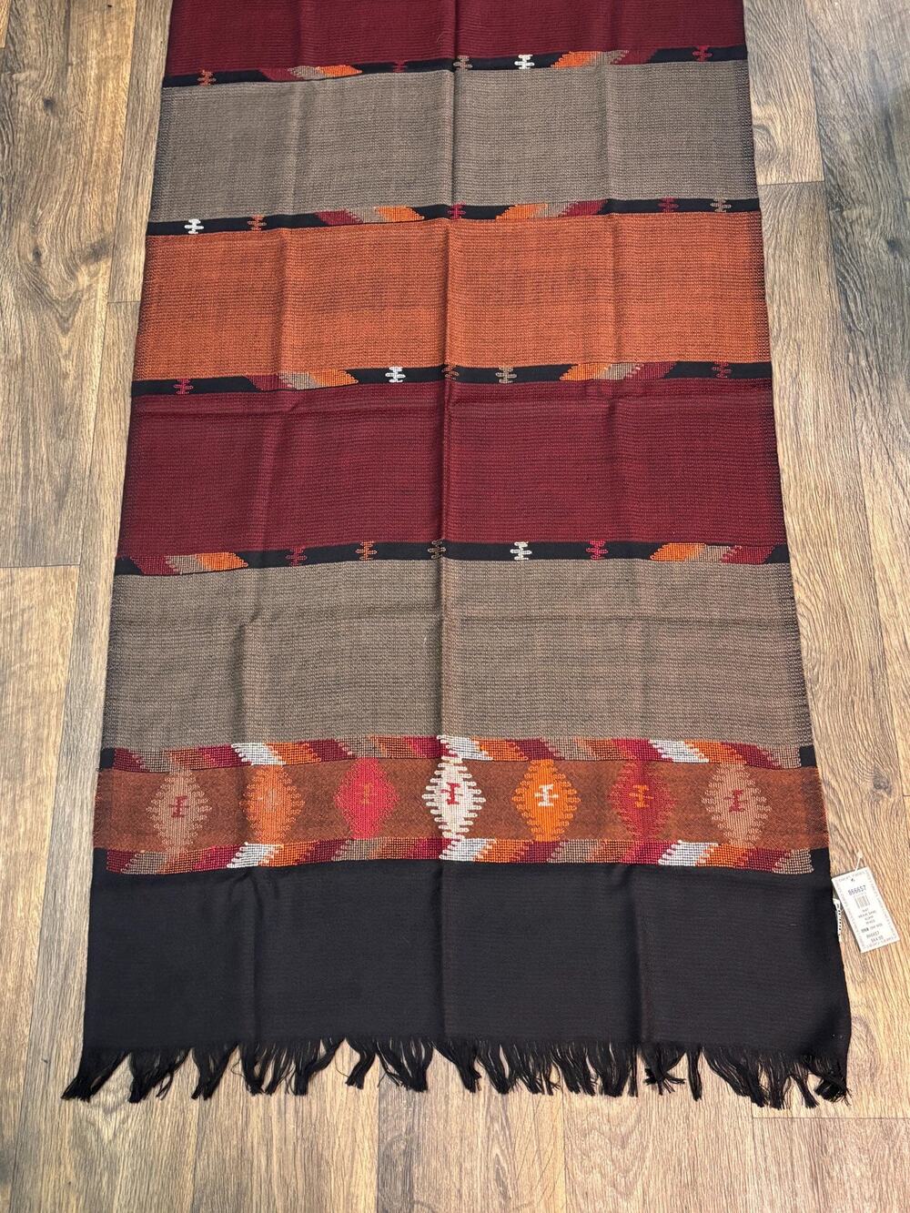 Chicos Scarf Wrap Shawl Brown Red Black Women’s Sequin NWT